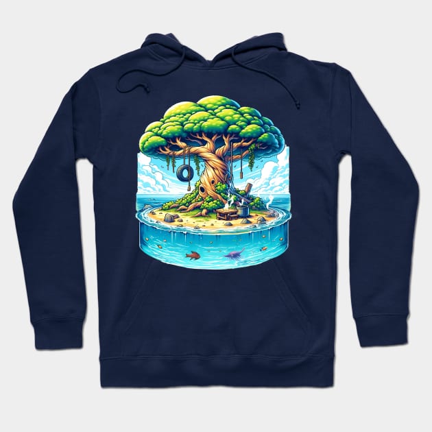 Tree of Knowledge: Ohara's Oasis in One Piece Hoodie by Doming_Designs